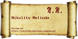 Nikolits Melinda névjegykártya